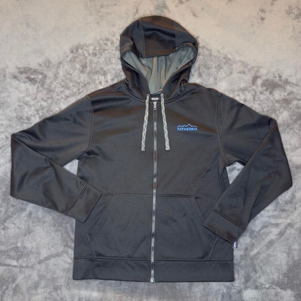 Patagonia Men's Black and Grey Hoodie